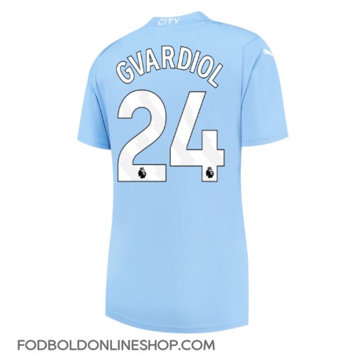 Manchester City Josko Gvardiol #24 Hjemmebanetrøje Dame 2023-24 Kortærmet
